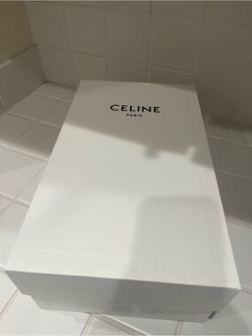 Celine White Box with Black Logo empty box